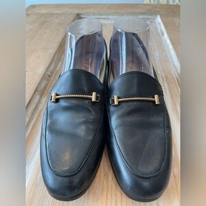 Sam Edelman Black Loafers with Gold Accent